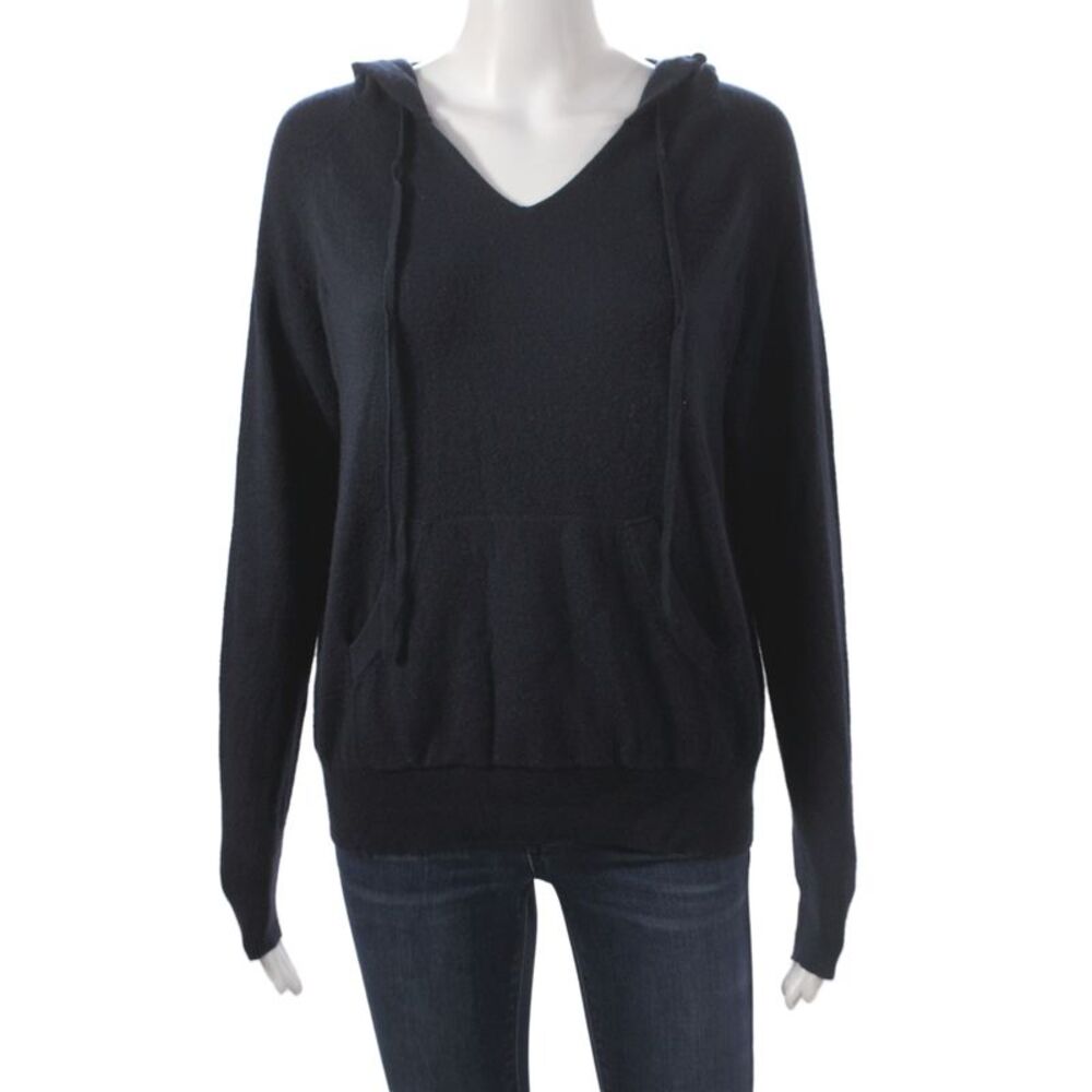 Nili Lotan Womens 100% Cashmere V Neck Pullover Sweater Black Size S